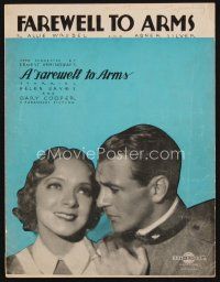 8b256 FAREWELL TO ARMS sheet music '32 Gary Cooper, Helen Hayes, Ernest Hemingway, title song!