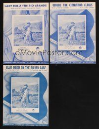 8b034 LOT OF 3 HOPALONG CASSIDY SHEET MUSIC '39 - '41 Renegade Trail, Knights of the Range & more!