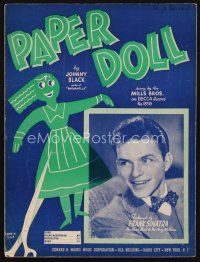 8b273 PAPER DOLL sheet music '42 featured by Frank Sinatra, great young portrait!