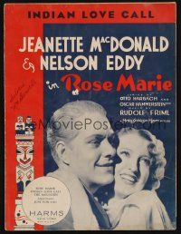 8b276 ROSE MARIE sheet music '36 Jeanette MacDonald & Nelson Eddy, Indian Love Call!