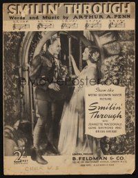 8b278 SMILIN' THROUGH English sheet music '41 Jeanette MacDonald, Gene Raymond, Smilin' Through!