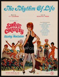 8b283 SWEET CHARITY sheet music '69 Bob Fosse musical, Shirley MacLaine, The Rhythm of Life!
