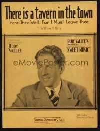 8b284 SWEET MUSIC sheet music '35 close portrait of Rudy Vallee, There is a Tavern in the Town!