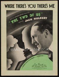8b287 TWO OF US sheet music '36 Jack Hulbert, cool artwork, Where There's You There's Me!