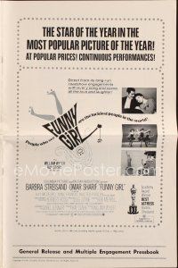 8b345 FUNNY GIRL pressbook '69 Barbra Streisand, Omar Sharif, directed by William Wyler!