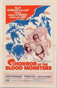 8b356 HORROR OF THE BLOOD MONSTERS pressbook '70 Al Adamson, great sci-fi artwork!