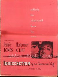 8b361 INDISCRETION OF AN AMERICAN WIFE pressbook '54 De Sica, Montgomery Clift, Jennifer Jones