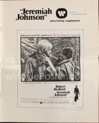 8b362 JEREMIAH JOHNSON pressbook supplement '72 Robert Redford, Will Geer, directed by Pollack!