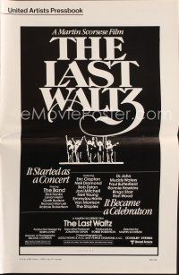 8b368 LAST WALTZ pressbook '78 Scorsese, it started as a rock concert & became a celebration!