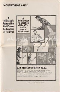 8b369 LET THE GOOD TIMES ROLL pressbook '73 Chuck Berry, Bill Haley, Shirelles & real '50s rockers!