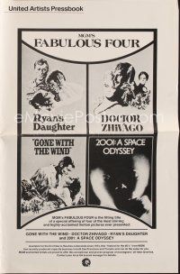 8b380 MGM'S FABULOUS FOUR pressbook R80s Ryan's Daughter, 2001, Doctor Zhivago & Gone With the Wind!