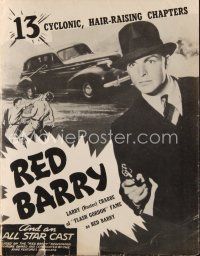 8b389 RED BARRY pressbook R48 cool images of detective Buster Crabbe with gun, Universal serial!