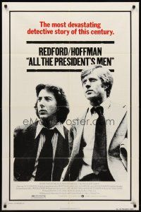 8c030 ALL THE PRESIDENT'S MEN 1sh '76 Dustin Hoffman & Robert Redford as Woodward & Bernstein!
