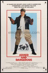 8c053 ARMED & DANGEROUS style B 1sh '86 great image of security guard John Candy keeping you safe!