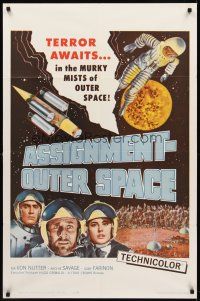 8c054 ASSIGNMENT-OUTER SPACE 1sh '62 Antonio Margheriti directed, Italian sci-fi Space Men!