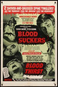 8c091 BLOOD SUCKERS/BLOOD THIRST 1sh '71 Peter Cushing, wacky horror double-bill!