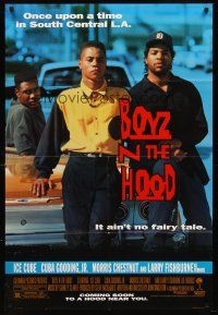 8c101 BOYZ N THE HOOD advance DS 1sh '91 Cuba Gooding Jr., Ice Cube, Morris Chestnut!