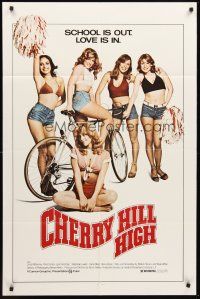 8c135 CHERRY HILL HIGH 1sh '76 five sexy barely-dressed girls, school is out, love is in!