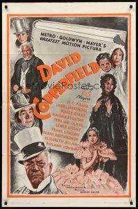 8c159 DAVID COPPERFIELD 1sh R62 W.C. Fields stars as Micawber in Charles Dickens' classic story!
