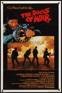 8c185 DOGS OF WAR int'l 1sh '81 great image of Christopher Walken with really BIG gun!