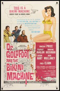8c187 DR. GOLDFOOT & THE BIKINI MACHINE 1sh '65 Vincent Price, sexy babes with kiss & kill buttons!