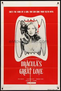 8c188 DRACULA'S GREAT LOVE 1sh '74 sexy vampire, the kind of girl you can sink your teeth into!