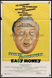 8c193 EASY MONEY 1sh '83 wacky headshot artwork of screwball Rodney Dangerfield!