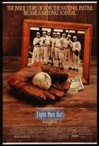 8c198 EIGHT MEN OUT 1sh '88 John Sayles, John Cusack, Chicago Black Sox, baseball!