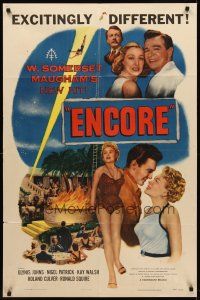 8c202 ENCORE 1sh '52 W. Somerset Maugham, best art of sexy blonde performer Glynis Johns!