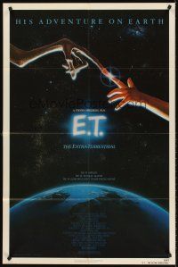 8c192 E.T. THE EXTRA TERRESTRIAL 1sh '82 Drew Barrymore, Steven Spielberg classic, Alvin art!