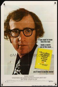 8c208 EVERYTHING YOU ALWAYS WANTED TO KNOW ABOUT SEX style A 1sh '72 c/u of director Woody Allen!