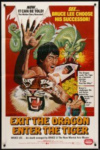 8c211 EXIT THE DRAGON, ENTER THE TIGER 1sh '76 Tian whang jou whang, kung fu, wild artwork!