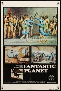 8c220 FANTASTIC PLANET 1sh '73 wacky sci-fi cartoon, wild artwork image, Cannes winner!