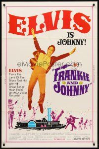 8c250 FRANKIE & JOHNNY 1sh '66 Elvis Presley turns the land of the blues red hot!