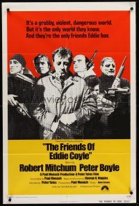 8c254 FRIENDS OF EDDIE COYLE int'l 1sh '73 Robert Mitchum in a grubby, violent, dangerous world!