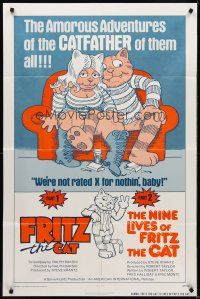 8c256 FRITZ THE CAT/NINE LIVES OF FRITZ THE CAT 1sh '75 the amorous adventures of the CATFATHER!