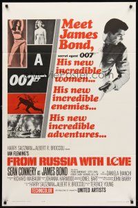 8c003 FROM RUSSIA WITH LOVE style A 1sh '64 Sean Connery is Ian Fleming's James Bond 007!