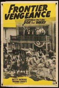 8c258 FRONTIER VENGEANCE 1sh '40 Don Red Barry, Betty Moran & Yakima Canutt in western action!