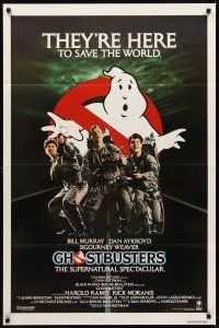 8c268 GHOSTBUSTERS int'l 1sh '84 Bill Murray, Aykroyd & Harold Ramis are here to save the world!