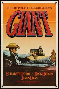 8c270 GIANT 1sh R83 cool image of James Dean sitting, directed by George Stevens!