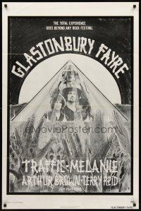 8c272 GLASTONBURY FAYRE 1sh '75 the total experience, goes beyond any festival, rock 'n' roll!