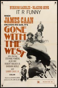 8c276 GONE WITH THE WEST 1sh '75 James Caan, Stefanie Powers, western action!