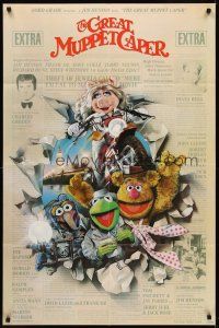 8c289 GREAT MUPPET CAPER 1sh '81 Jim Henson, Kermit the frog, great Struzan artwork!