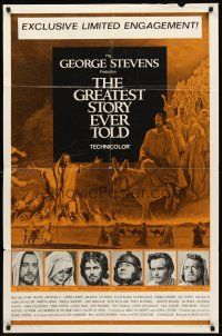 8c292 GREATEST STORY EVER TOLD limited engagement 1sh '65 George Stevens, Max von Sydow as Jesus!