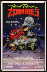8c305 HARD ROCK ZOMBIES 1sh '84 wild artwork, they came from the grave to rock n' rave & misbehave!