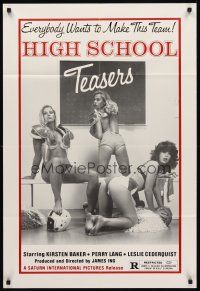 8c320 HIGH SCHOOL TEASERS 1sh '81 sexy cheerleaders in football pads & little else!