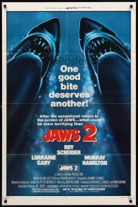 8c363 JAWS 2 1sh R80 one good bite deserves another, what could be more terrifying!