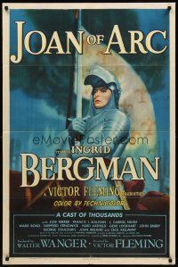8c368 JOAN OF ARC style A 1sh '48 wonderful art of Ingrid Bergman in armor on horseback!