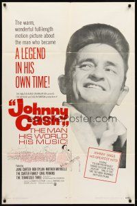 8c371 JOHNNY CASH 1sh '69 great portrait of most famous country music star!