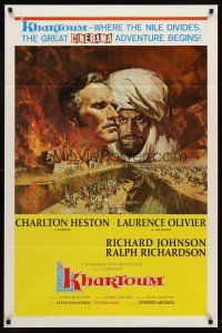 8c379 KHARTOUM style A 1sh '66 art of Charlton Heston & Laurence Olivier, Cinerama adventure!